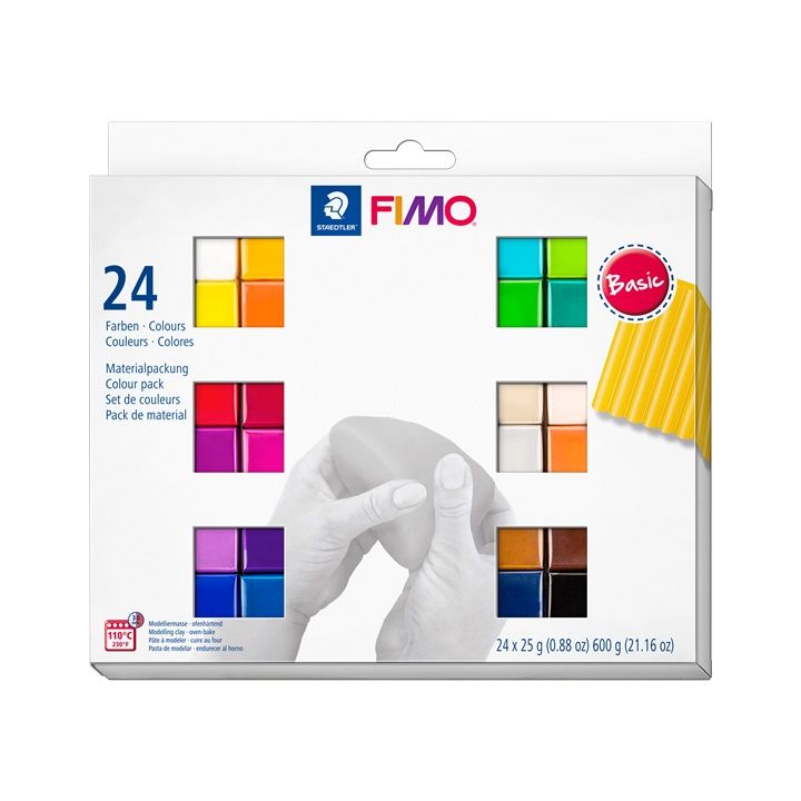 FIMO Soft Polymer Clay Set Grundfarben 24x25g | ARTMIE