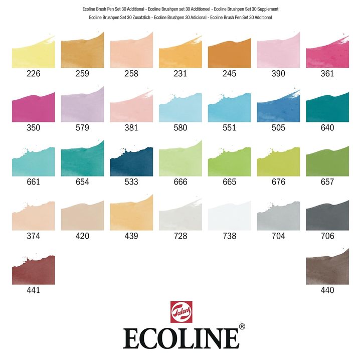Aquarellstifte Ecoline Brush Pen Additional | 30er Set – Detailansicht 4 | ARTMIE