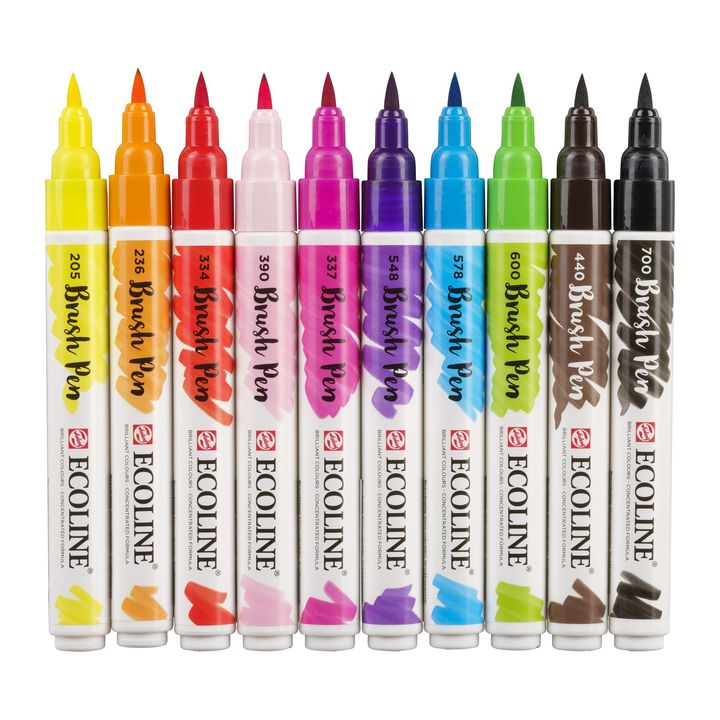 Aquarellstifte Ecoline Brush Pen Bright | 10er Set – Detailansicht 3 | ARTMIE