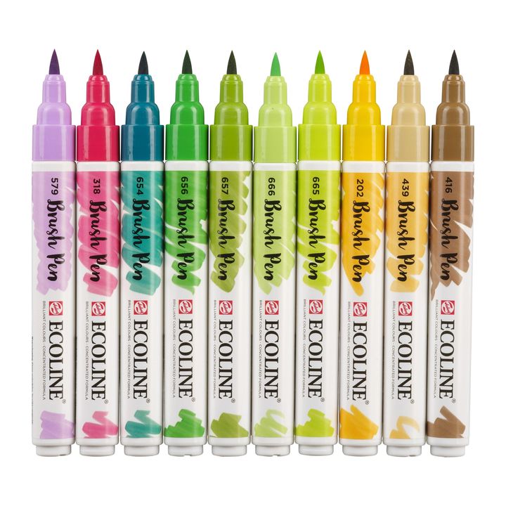 Aquarellstifte Ecoline Brush Pen Botanic | 10er Set – Detailansicht 3 | ARTMIE