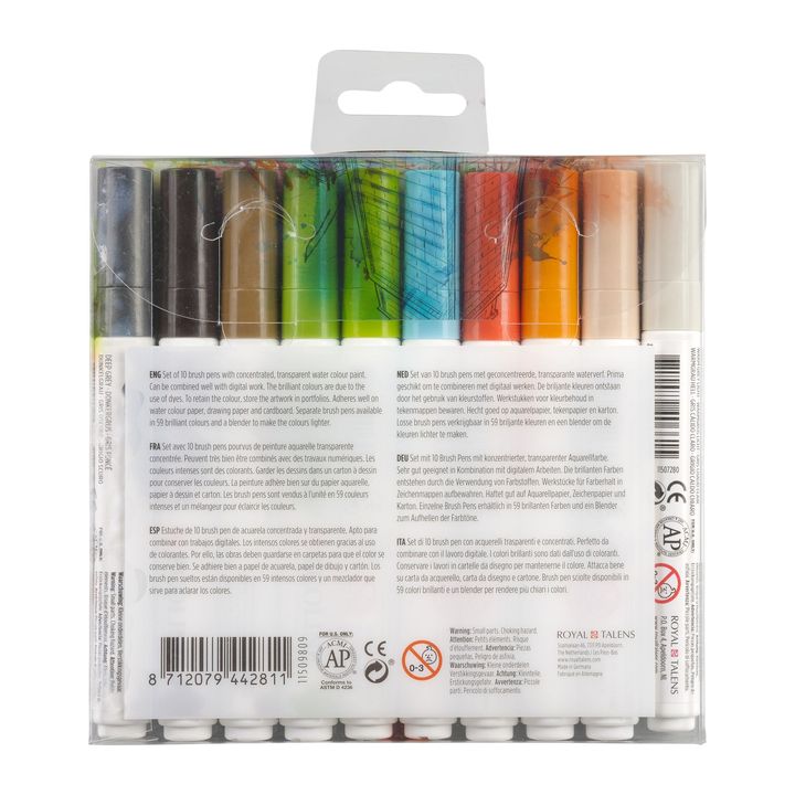 Aquarellstifte Ecoline Brush Pen Architect | 10er Set – Detailansicht 2 | ARTMIE