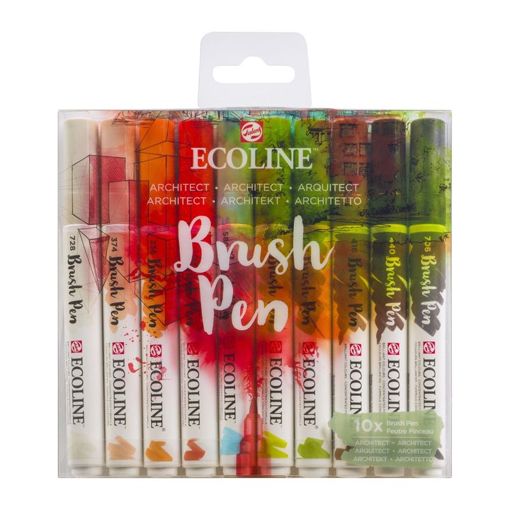 Aquarellstifte Ecoline Brush Pen Architect | 10er Set | ARTMIE