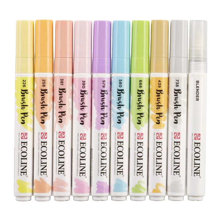 Aquarellstifte ECOLINE BRUSH PEN pastell 10 Stück – Detailansicht 3 | ARTMIE