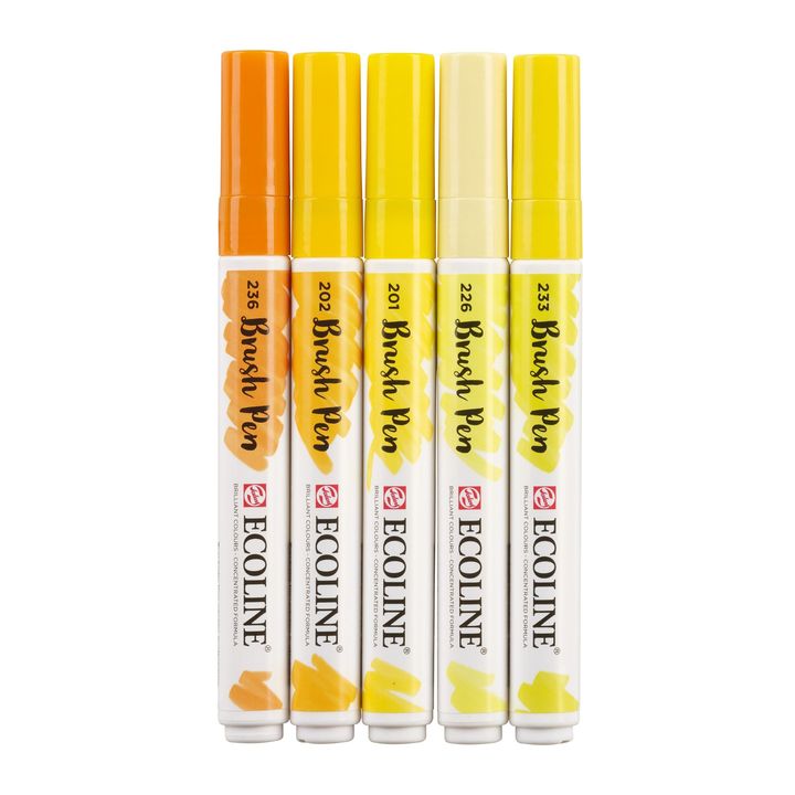 Aquarellstifte Ecoline Brush Pen Yellow | 5er Set – Detailansicht 5 | ARTMIE