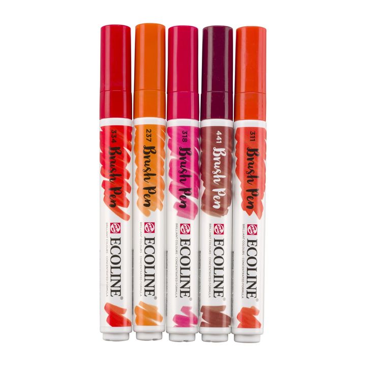 Aquarellstifte Ecoline Brush Pen Red | 5er Set – Detailansicht 5 | ARTMIE