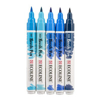 Aquarellstifte Ecoline Brush Pen Blue | 5er Set – Detailansicht 3 | ARTMIE