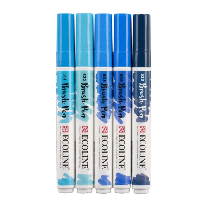 Aquarellstifte Ecoline Brush Pen Blue | 5er Set – Detailansicht 5 | ARTMIE