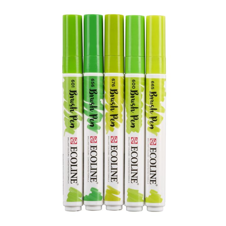 Aquarellstifte Ecoline Brush Pen Green | 5er Set – Detailansicht 5 | ARTMIE