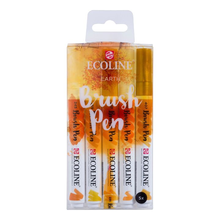 Aquarellstifte Ecoline Brush Pen Earth | 5er Set | ARTMIE