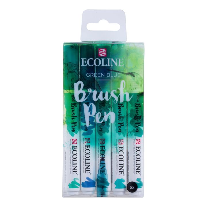 Aquarellstifte Ecoline Brush Pen Green Blue | 5er Set | ARTMIE