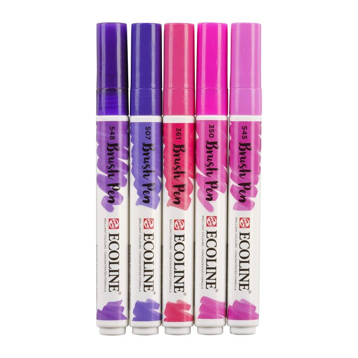 Aquarellstifte Ecoline Brush Pen Violet | 5er Set – Detailansicht 5 | ARTMIE