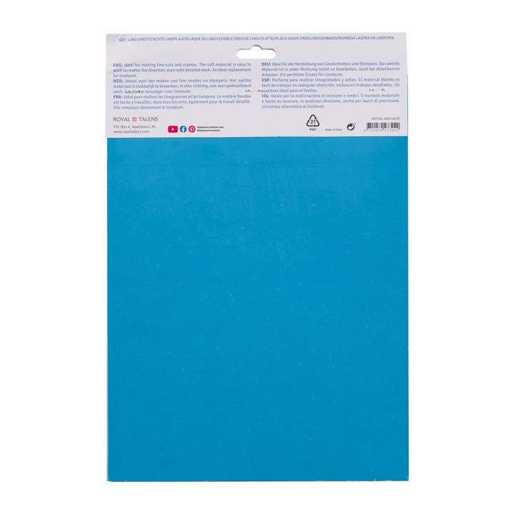 Linoleum blau weich 23 x 30 cm – Detailansicht 3 | ARTMIE
