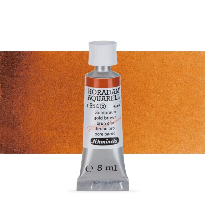 Schmincke HORADAM Aquarellfarben in der 5 ml Tube – 654 Goldbraun
