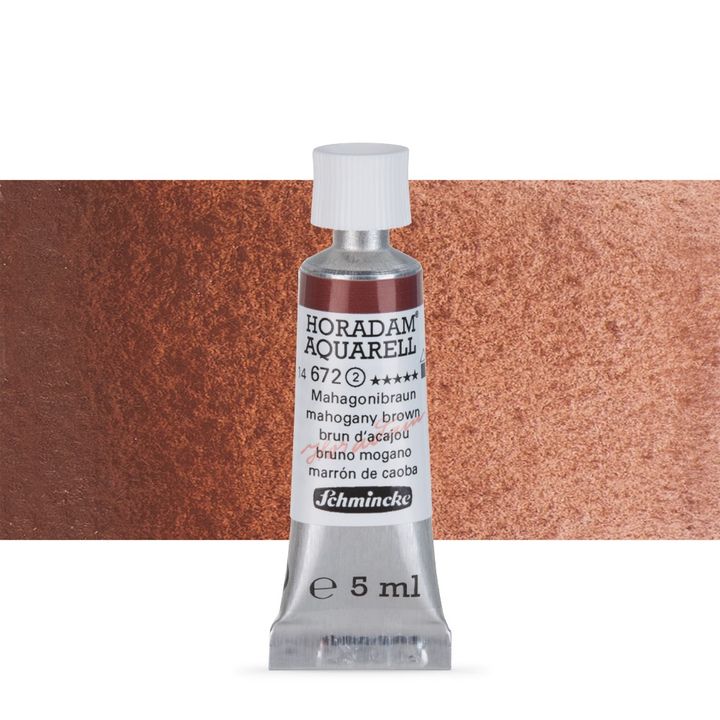 Schmincke HORADAM Aquarellfarben in der 5 ml Tube – 672 Mahagonibraun