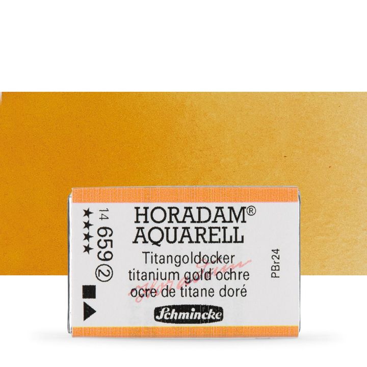 Schmincke Horadam Aquarellfarben im ganzen Näpfchen – 659 titangoldener Ocker