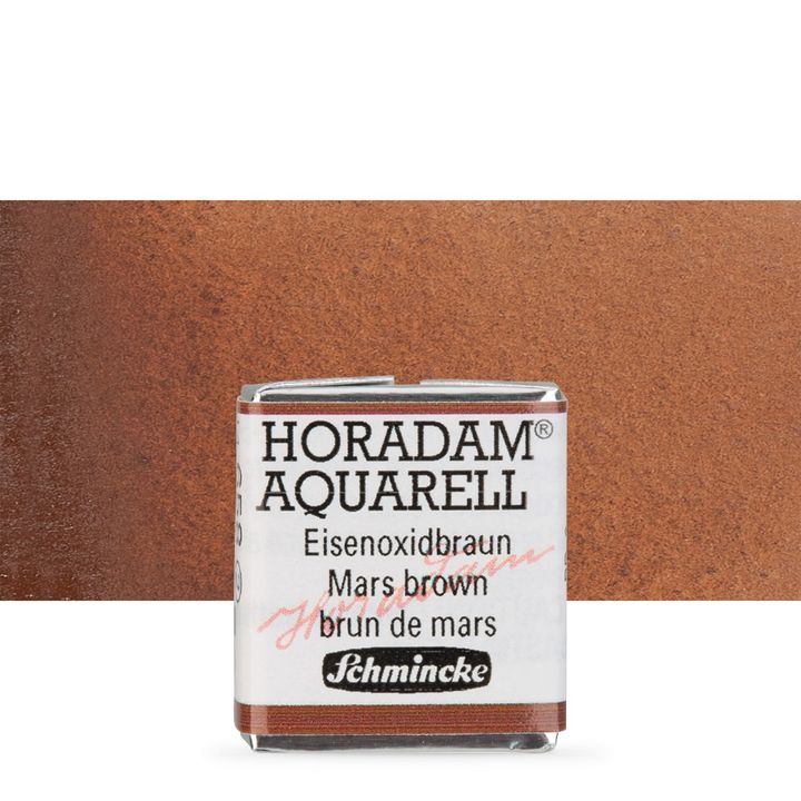 Schmincke Horadam Aquarellfarben im halben Näpfchen – 658 Mars brown