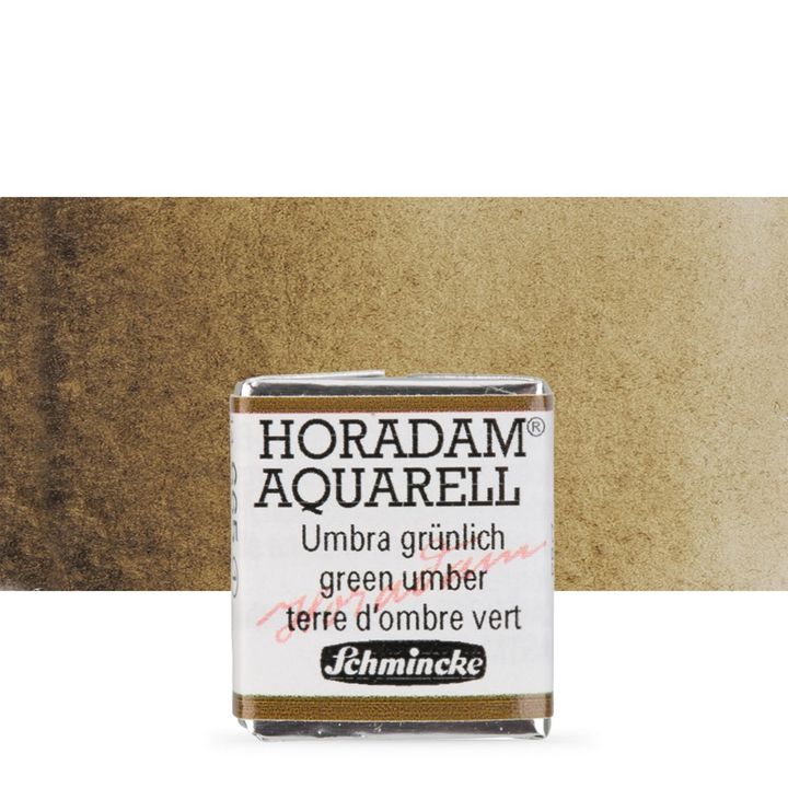 Schmincke Horadam Aquarellfarben im halben Näpfchen – 665 Grün umbra