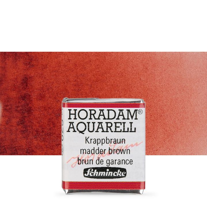 Schmincke Horadam Aquarellfarben im halben Näpfchen – 670 madder brown