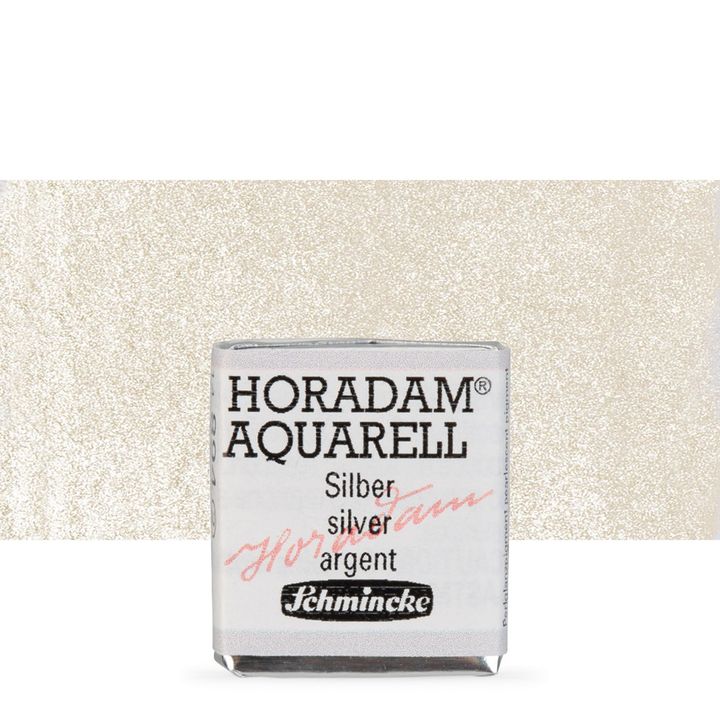 Schmincke Horadam Aquarellfarben im halben Näpfchen – 894 Silber