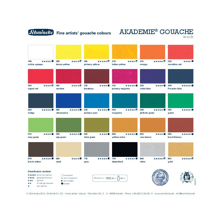 Set Schmincke AKADEMIE Gouache-Farben 10 x 60 ml – Detailansicht 2 | ARTMIE
