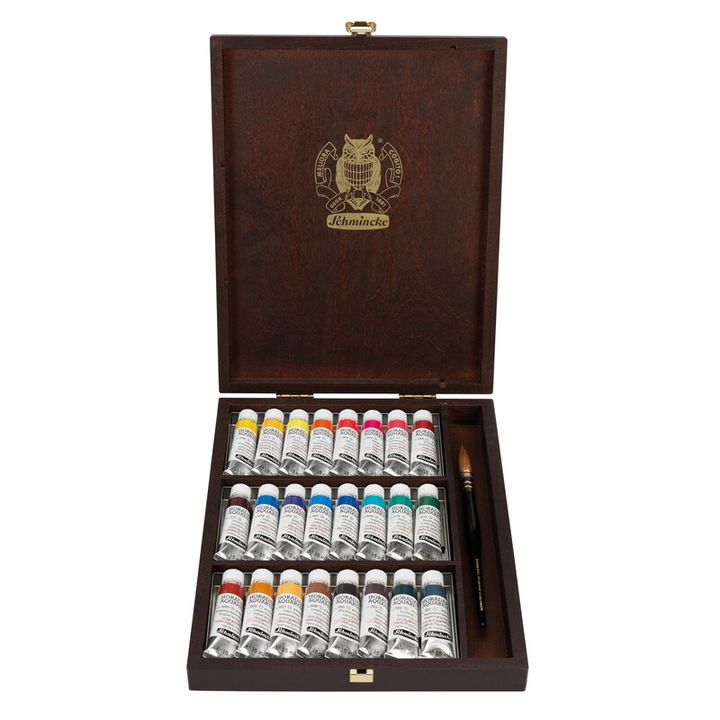 Schmincke HORADAM Aquarellfarben in Holzbox 24x15ml – Detailansicht 2 | ARTMIE