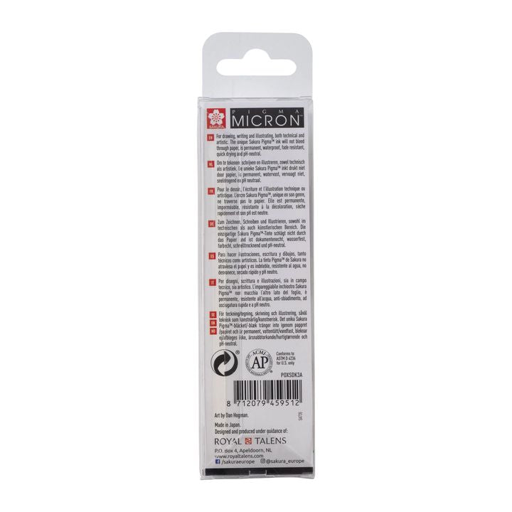 Satz technischer Stifte SAKURA PIGMA MICRON Satz BROAD 3 Stück – Detailansicht 3 | ARTMIE