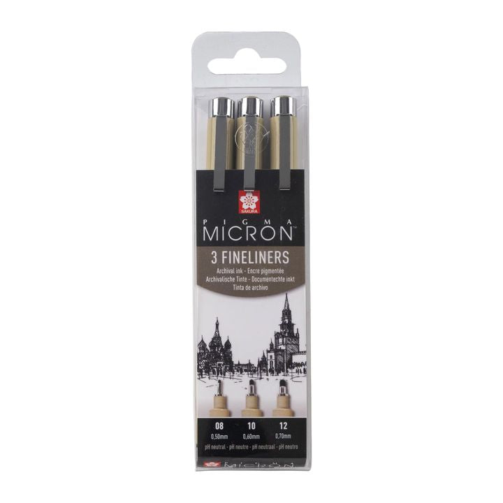 Satz technischer Stifte SAKURA PIGMA MICRON Satz BROAD 3 Stück | ARTMIE