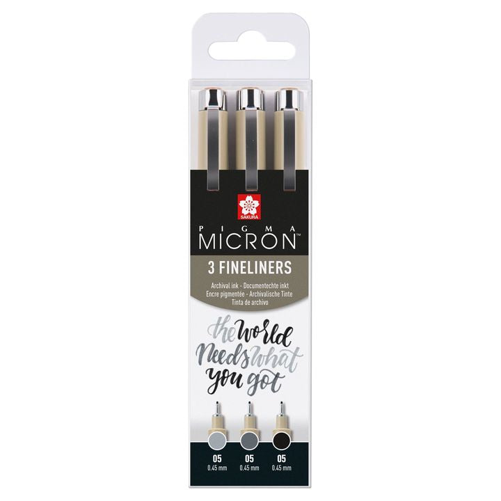 Satz technischer Stifte Sakura Pigma Micron 3 fineliners | ARTMIE