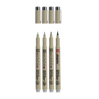Satz technischer Stifte Sakura Pigma Micron 3 fineliners a brush pen | Grautöne – Detailansicht 2 | ARTMIE