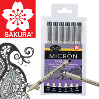 Satz technischer Stifte SAKURA Pigma Micron / 6 Stück | ARTMIE