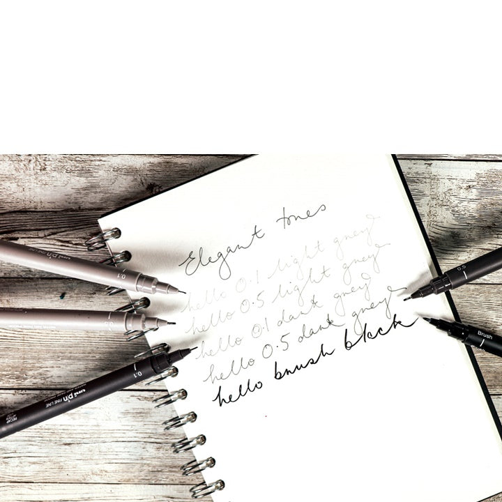 Satz UNI PIN Marker fineliner Elegant Tones 5 Stück – Detailansicht 3 | ARTMIE