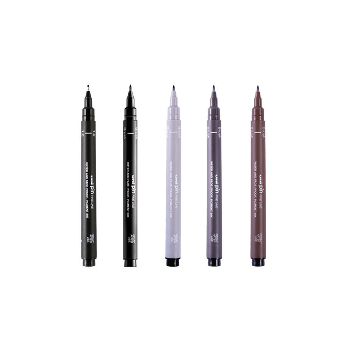 Satz UNI PIN Marker fineliner Flow and Flourish 5 Stück – Detailansicht 2 | ARTMIE