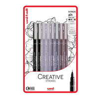 Set UNI PIN fineliner marker Creative Strokes 8 Stück | ARTMIE