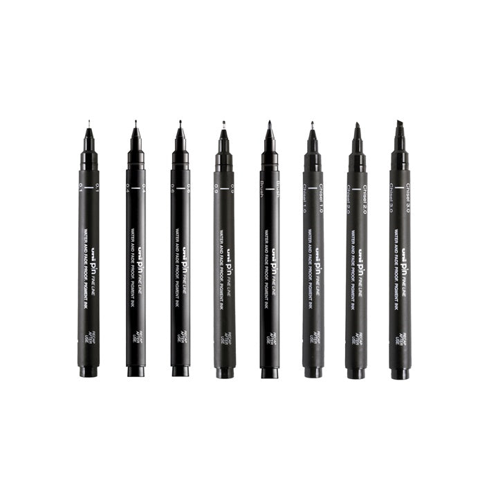 Set UNI PIN fineliner Kalligraphie-Marker 8 Stück – Detailansicht 2 | ARTMIE