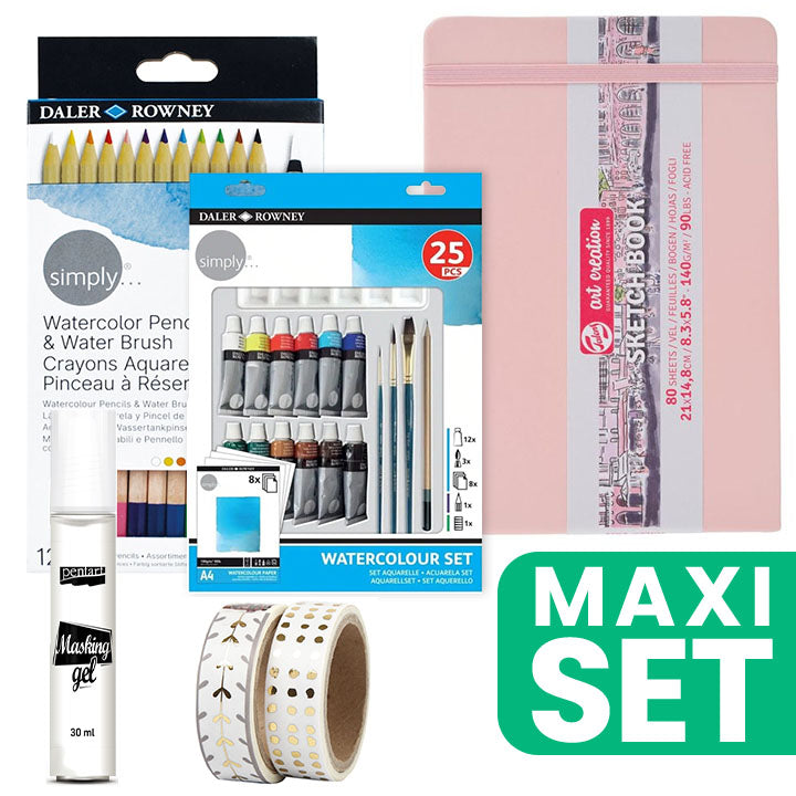 Art Journal Malerei Set 21 x 14,8 cm - Aquarell - Pastellrosa | ARTMIE