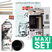 ARTMIE Skizzier-Set mit Fixiermittel | ARTMIE