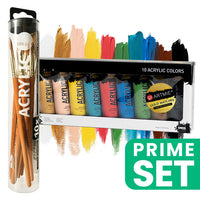 Solo Goya Acrylfarben-Set - ARTMIE Goldstreichhölzer mit Pinseln | ARTMIE
