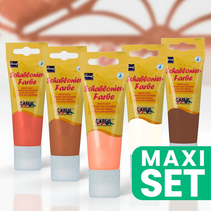 KREUL Schablonenfarben-Set - Warme Farbtöne | ARTMIE