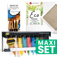 Starter Set für Maler - Acryl, Pinsel &amp; Leinwand Set | ARTMIE