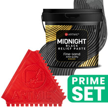 ARTMIE Midnight Black Relief Paste Set mit Kunstkamm | ARTMIE