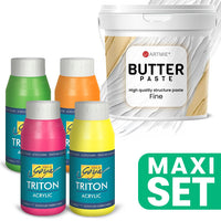 ARTMIE Butter 3D Paste und TRITON Acrylfarben Set - Fluoreszierende Farbtöne | ARTMIE