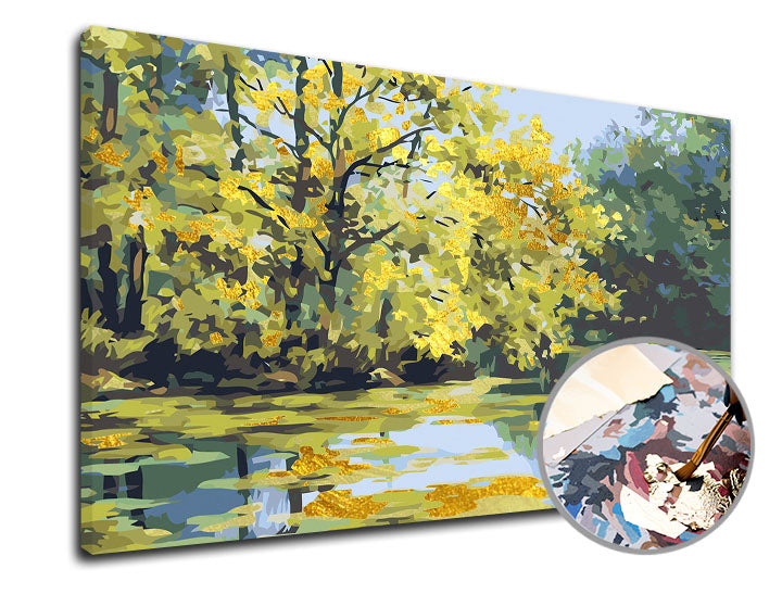Premium Gold Malen nach Zahlen - See | ARTMIE