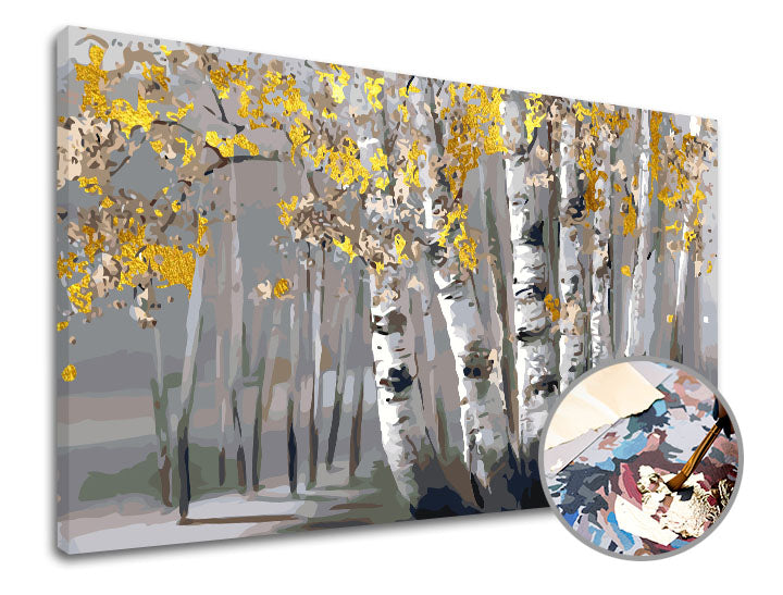 Malen nach Zahlen PREMIUM GOLD - Birch Grove | ARTMIE