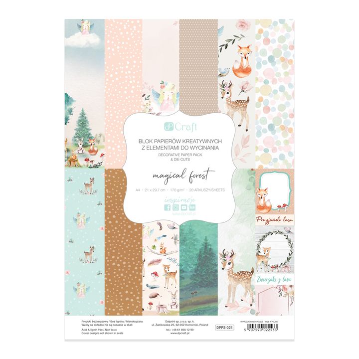 A4 Scrapbooking Papier Zauberwald | Satz mit 20 Blatt — Bild 10