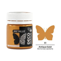 ROSA Talent Metallic-Acrylfarbe für Dekoration, 20 ml – 51 Antique Gold