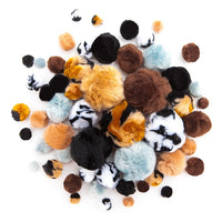 Acryl Pom Poms mit Tiermustern | 56 Stück — Bild 4