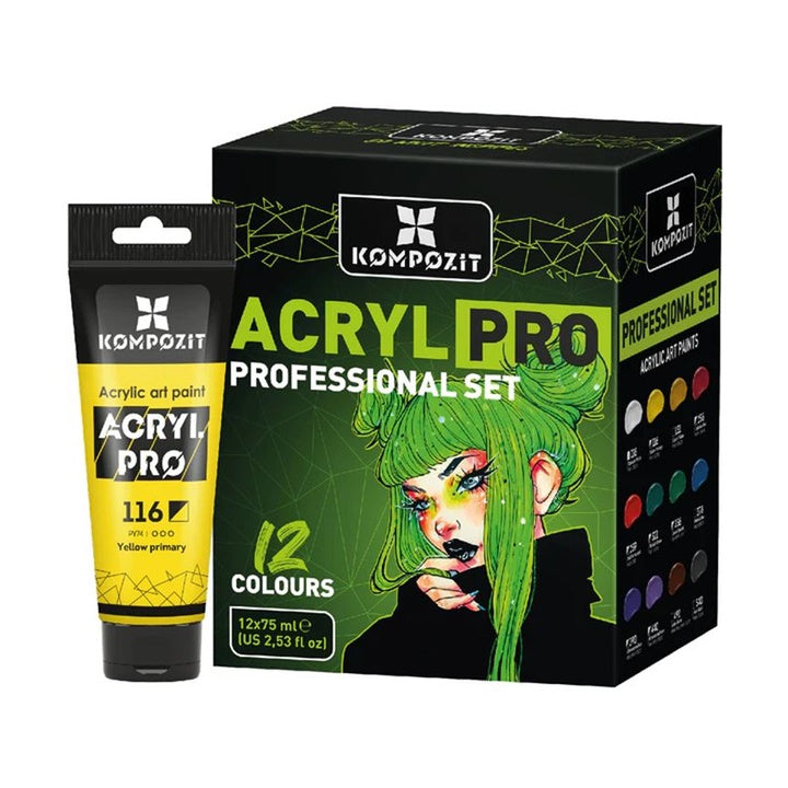 ACRYL PRO PROFESSIONAL Acrylfarben-Set 12x75 ml — Bild 1