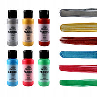 Acrylfarben für Textilien Phoenix Metallic & Perlmutt 6 x 59 ml