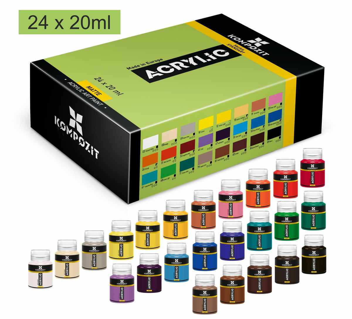 Acrylfarben-Set Kompozit STANDART 24 x 20 ml