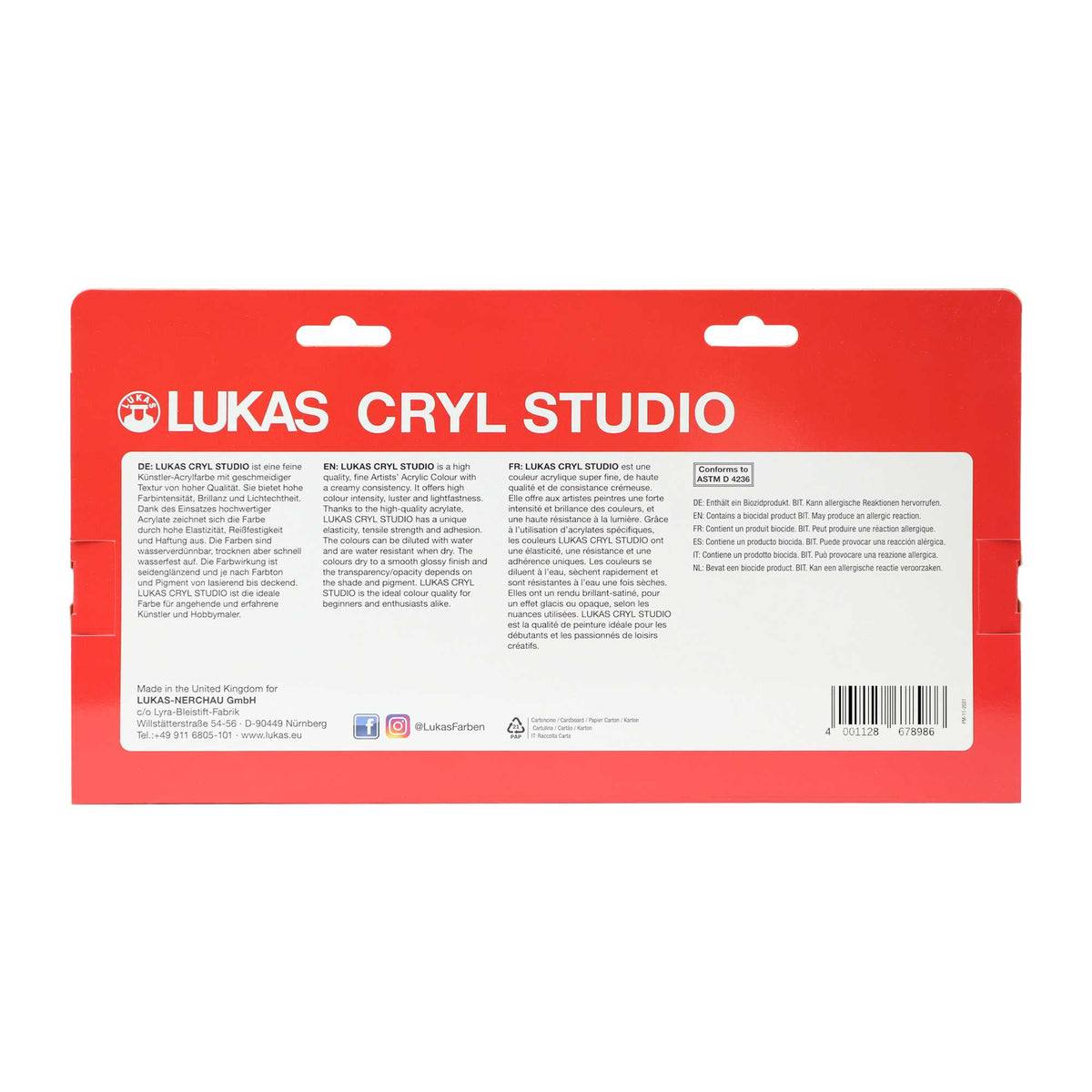 Acrylfarben-Set LUKAS Cryl Studio 9 x 100 ml